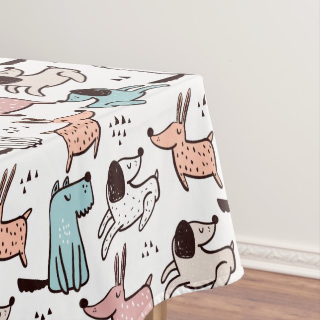 Dog Designer Tablecloth - Dog Birthday Party Gift (In Situ)