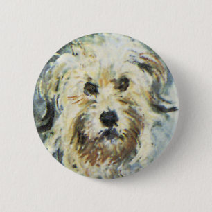 Dog Detail from Claude Monet Painting 6 Cm Round Badge