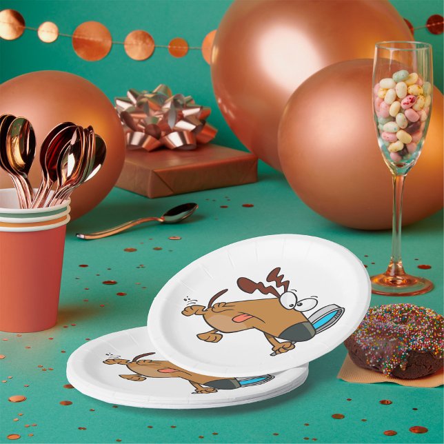 Dog Detective with Magnifying Glass Paper Plate (Creator Uploaded)