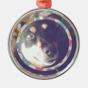 dog Digital Art Metal Tree Decoration