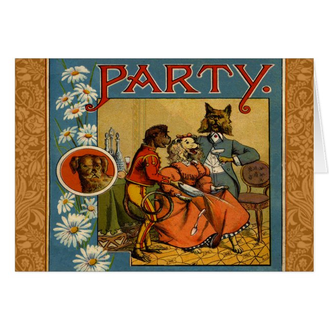 Dog Dinner Party Vintage dog illustration (Front Horizontal)