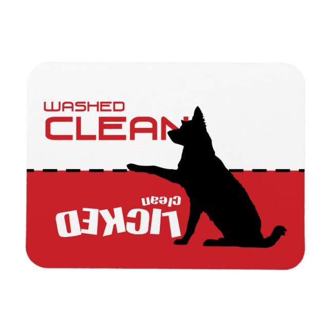 Dog Dishwasher Magnet - Licked Clean (Horizontal)