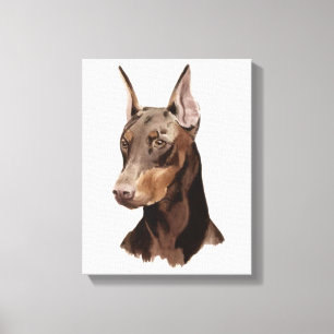 Dog Doberman! Beautifull portrait on canvas! Canvas Print