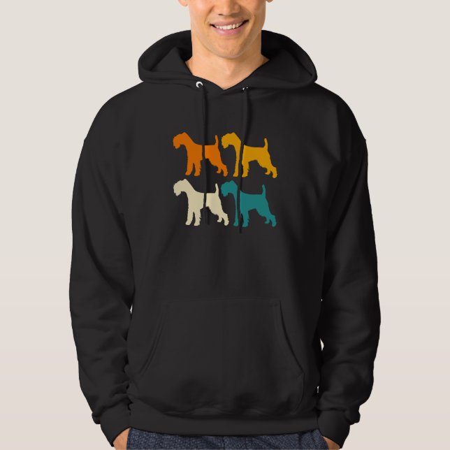 Dog  Dog Mum Dad Retro Soft Coated Wheaten Terrier Hoodie (Front)
