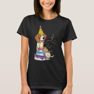 Dog Dog Owner Pet Birthday Party Cake Beagle T-Shirt