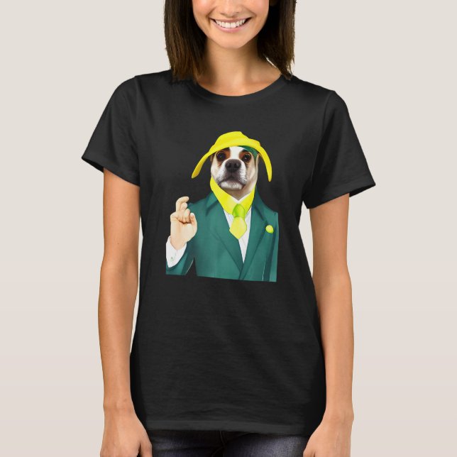 Dog  dog wearing green yellow eyes T-Shirt (Front)