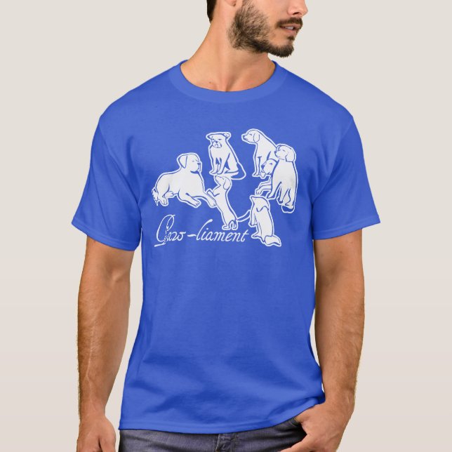 Dog Dogs Joke Dachshund White Shepherd funny girl T-Shirt (Front)