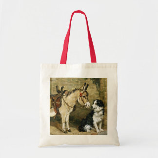 Dog & Donkey Animal Friends - Vintage Art by Emms Tote Bag