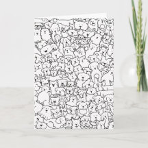 Dog Doodle Art Blank Notecard