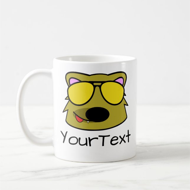 Dog Doodle Face Personalised Coffee Mug (Left)