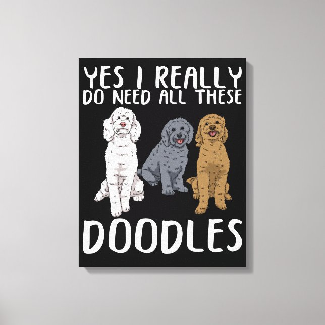 Dog Doodle Mum Gifts Dad Labradoodle Doodle Canvas Print (Front)
