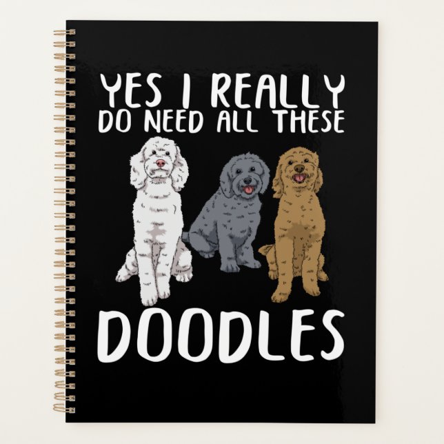 Dog Doodle Mum Gifts Dad Labradoodle Doodle Planner (Front)