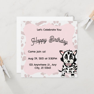 Dog drawing invitation for women's party.