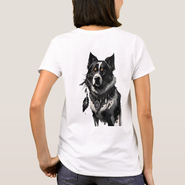 dog, dreamcatcher, amulet, talisman, T-Shirt (Back)