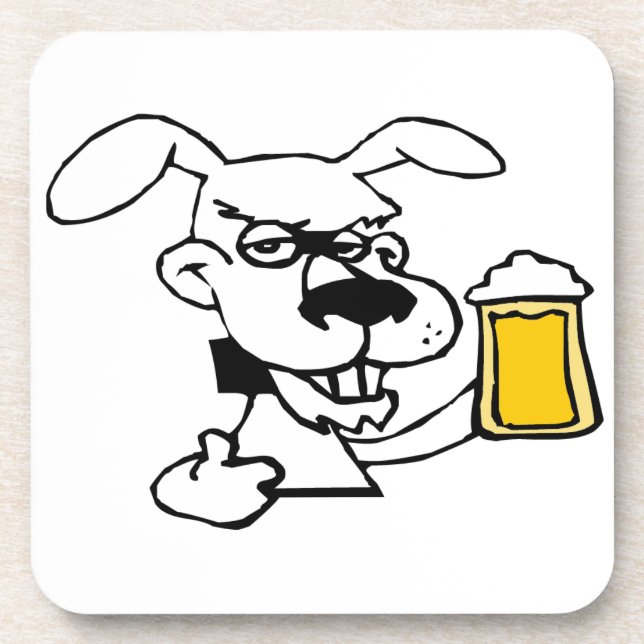 Dog Drinking Beer Coaster (Front)