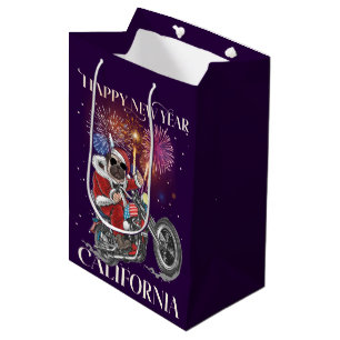 Dog Drives A Motorcycle To California Medium Gift Bag