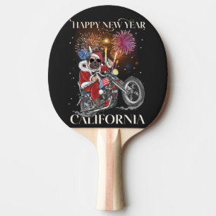Dog Drives A Motorcycle To California Ping Pong Paddle