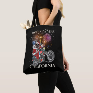 Dog Drives A Motorcycle To California Tote Bag