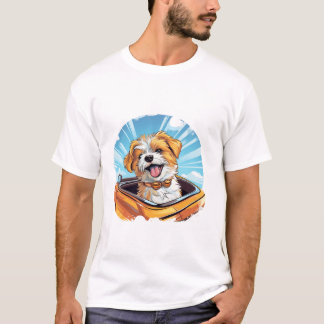 dog driving retro car Idea T-Shirt