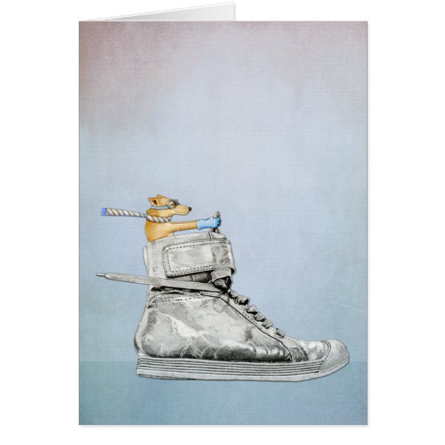 Dog Driving Shoe Greeting Card (Front)