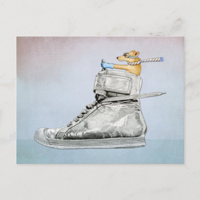 Dog Driving Shoe Postcard (Front)