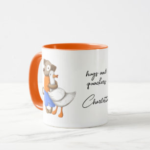 Dog Duck Funny Love Script Personalised Name Mug
