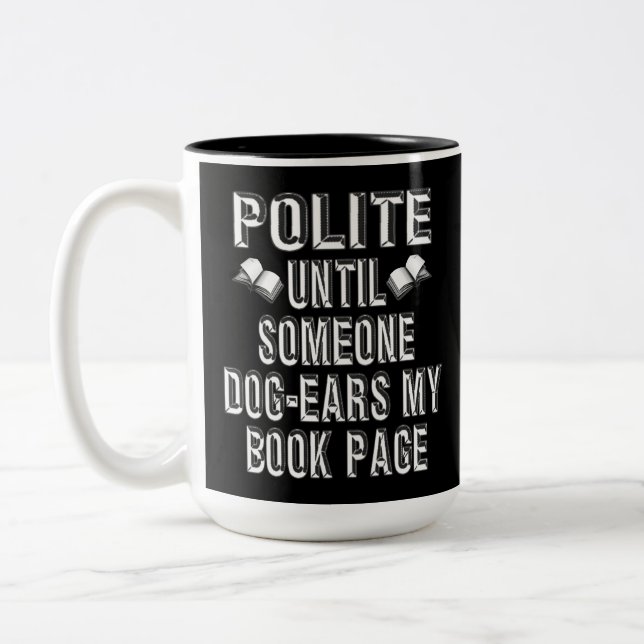 Dog Ear Books Humour Two-Tone Coffee Mug (Left)