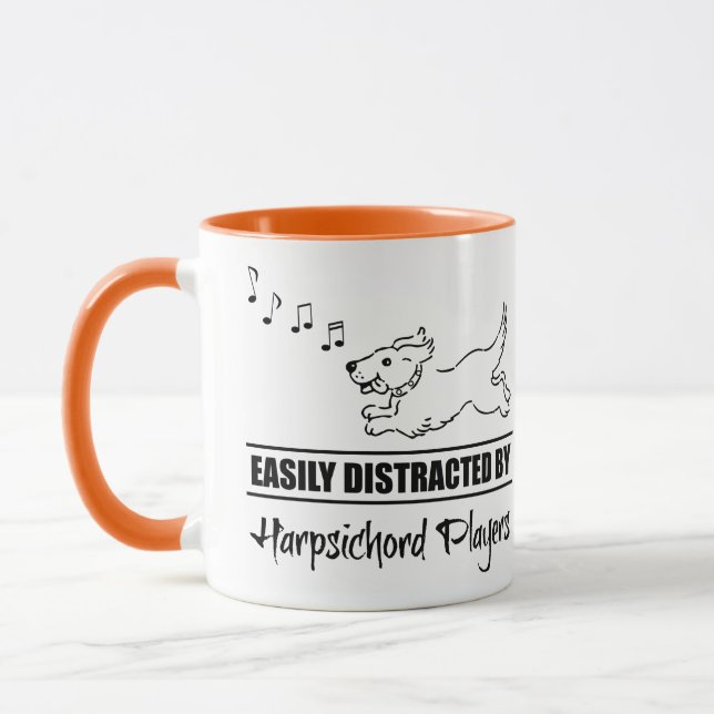 Dog Easily Distracted by Harpsichord Players Mug (Left)