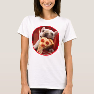 Dog Eating Pizza Slice T-Shirt