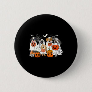 Dog Ed As Ghost Halloween 6 Cm Round Badge
