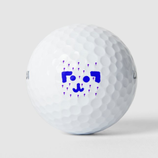 Dog Emoticon Paint Drip Golf Balls (Front)