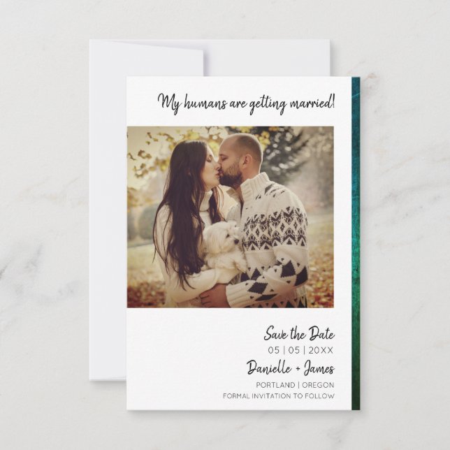 Dog Engaged Photo Instant Effect Green Texture (Front)