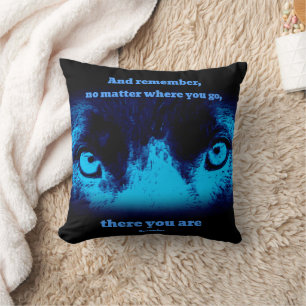 Dog Eyes Confucius Inspirational Quote Cushion