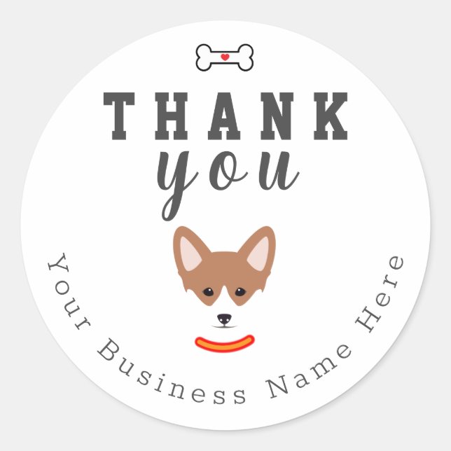 Dog Face Custom Thank You Stickers (Front)