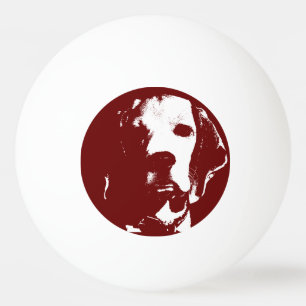 Dog face ping pong ball