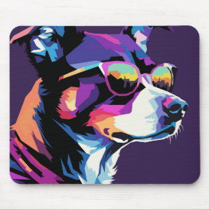Dog face pop art mouse mat