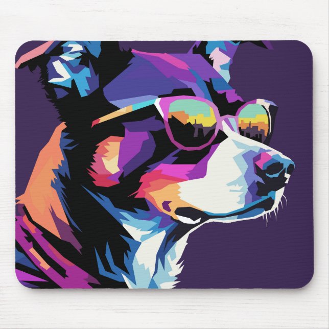 Dog face pop art mouse mat (Front)