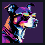 Dog face pop art poster<br><div class="desc">Dog head drawn using WPAP art style,  pop art illustration</div>