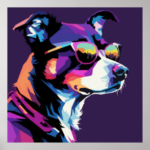 Dog face pop art poster