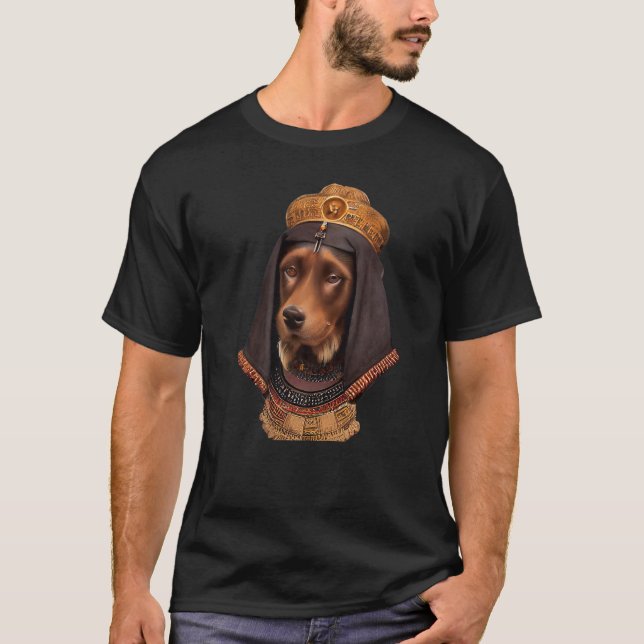Dog  face portrait of an Ancient dog as Cleopatra T-Shirt (Front)