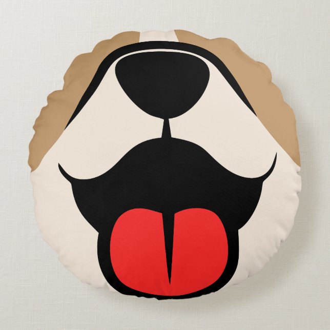 Dog Face Round Cushion (Front)