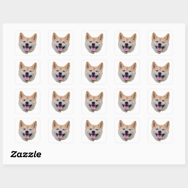 Dog Face Sticker, Dog Lover Gifts, Custom Face Square Sticker (Sheet)
