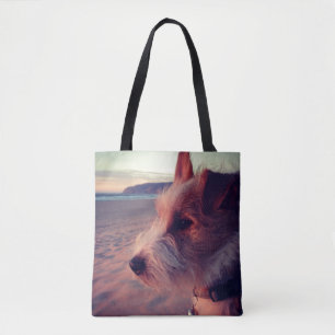 Dog Facing The Beach Tote Bag