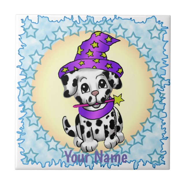 Dog fairy wizard  tile (Front)