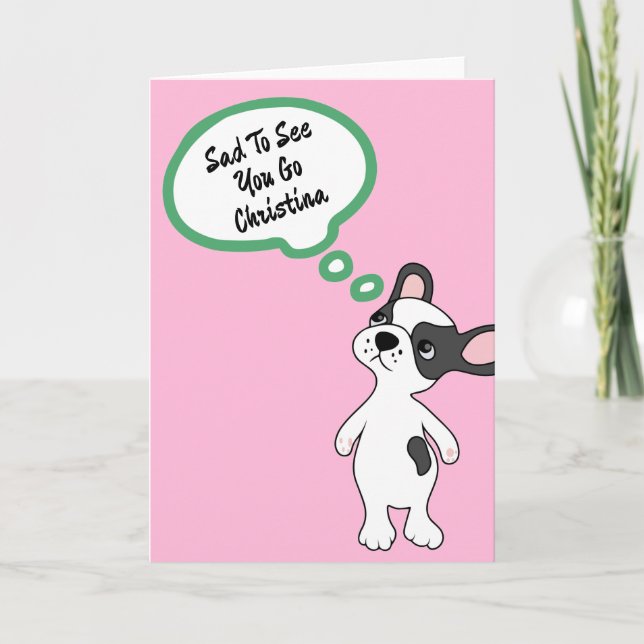 Dog Farewell Card, Personalised Goodbye Greeting Card (Front)