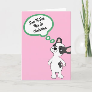 Dog Farewell Card, Personalised Goodbye Greeting Card