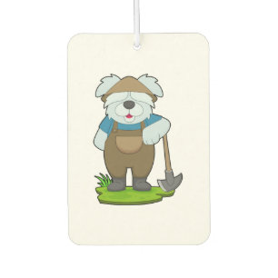 Dog Farmer Pickaxe Car Air Freshener