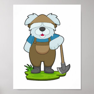 Dog Farmer Pickaxe Poster