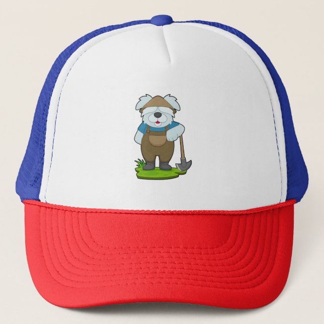 Dog Farmer Pickaxe Trucker Hat (Front)