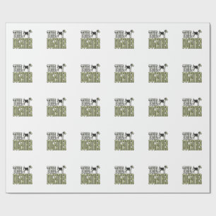 Dog Father Terrier Vintage Engraving Shirt Design_ Wrapping Paper
